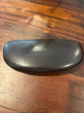 Michael Kors Dark Brown Leather Eyewear Case